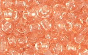 Glaskralen Rocailles 6/0 (4mm) Transparent peach pink, 10 gram