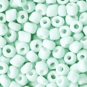 Glaskralen Rocailles 6/0 (4mm) Mint Green, 10 gram