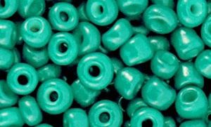 Glaskralen Rocailles 6/0 (4mm) Ultramarine green, 10 gram
