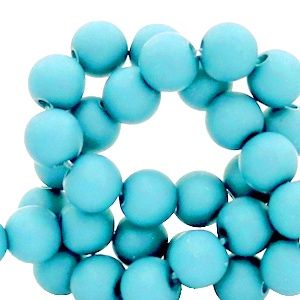 Acryl kralen 6 mm Aquamarine blue, 60 stuks