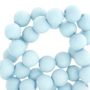 Acryl kralen 6 mm matt Icy blue, 60 stuks