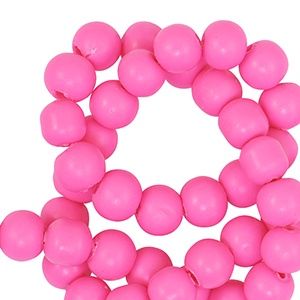 Polymeer kralen 6mm Neon pink, 20 stuks