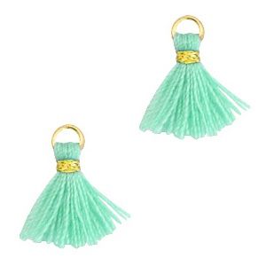 Kwastje 1.2cm Gold-ocean blue