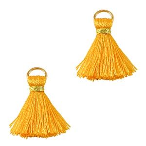 Kwastjes 2cm Gold-calypso orange