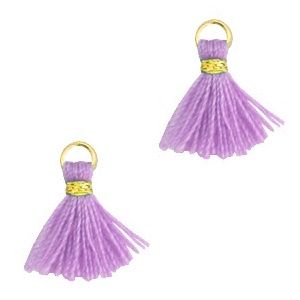 Kwastjes 1.2cm Gold-paisley purple