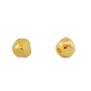 Kralen DQ metaal cube Goud (nikkelvrij), 3 stuks