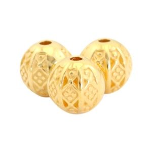 Kraal DQ metaal bal bohemian 8mm Goud (nikkelvrij)