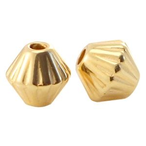 DQ metaal kraal cone Goud (nikkelvrij), per 4 stuks