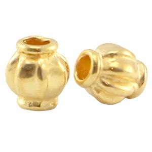 DQ metaal kraal 4x3.5mm Goud (nikkelvrij), 3 stuks
