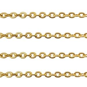 Roestvrij stalen (RVS) Stainless steel onderdelen jasseron ankerketting 3mm Gold, per 10 cm