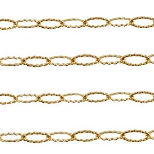 Roestvrij stalen (RVS) Stainless steel onderdelen jasseron ankerketting 5mm Gold, per 10 cm