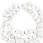 Houten kralen rond 4mm white, 5 gram