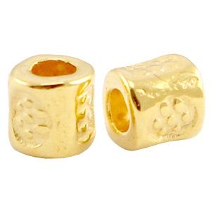DQ metaal kraal tube Goud (nikkelvrij),2 stuks