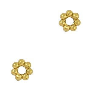 Roestvrij stalen (RVS) Stainless steel kralen spacer Bali ring 4mm Gold, 2 stuks