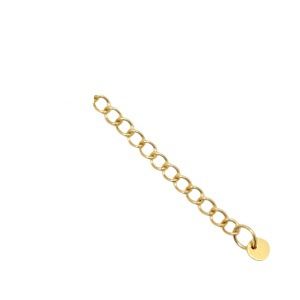Roestvrij stalen (RVS) stainless steel onderdelen verlengketting coin 4mm Goud, 2 stuks