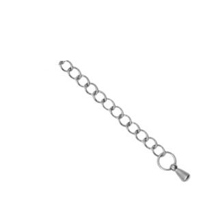 Roestvrij stalen (RVS) stainless steel onderdelen verlengketting drop Zilver, 2 stuks