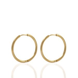 Roestvrij stalen (RVS) Stainless steel oorbellen creolen 16mm Goud