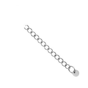 Roestvrij stalen (RVS) stainless steel onderdelen verlengketting coin 4mm Zilver, 2 stuks