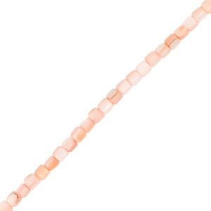 Schelp kralen tube Pink 3x4 mm, 15 stuks