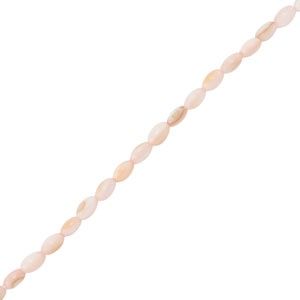 Schelp kralen ovaal Pink-sand brown 5x3 mm, 8 stuks