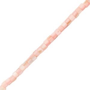 Schelp kralen tube Pink-sand brown 3x4 mm,15 stuks
