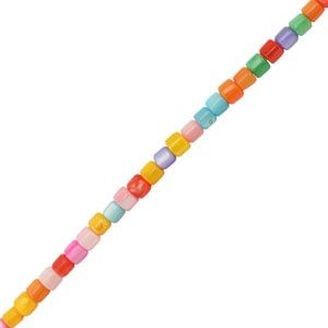 Schelp kralen tube Multicolor 3x3 mm, 15 stuks