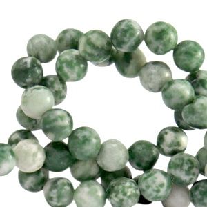 Natuursteen kralen skarn 6mm Marble green, 6 stuks