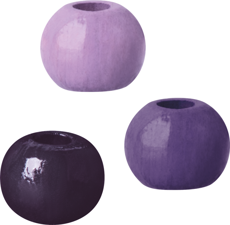 KNORR prandell 216012405 Houten kralen mix | rond, Ø 4 mm, paars, 165 stuk