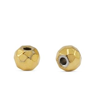 Roestvrij stalen (RVS) stainless steel kralen 5mm Gold, 2 stuks