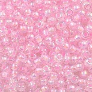 Miyuki Rocailles 8/0 0272 Pink Lined Crystal AB