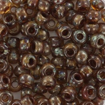 Miyuki Rocailles 6/0 4505 Transparant Picasso Light Smoky Topaz