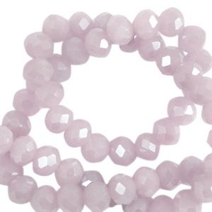Top Facet kralen 4x3mm disc Lavender fog-pearl shine coating, 25 stuks