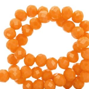 Top Facet kralen 3x2mm disc Tangy orange-pearl shine coating, 30 stuks