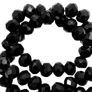 Top Facet kralen 3x2mm disc Black, 30 stuks
