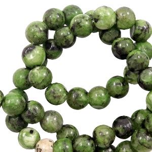 Natuursteen kralen 8mm Forest Green, 6 stuks