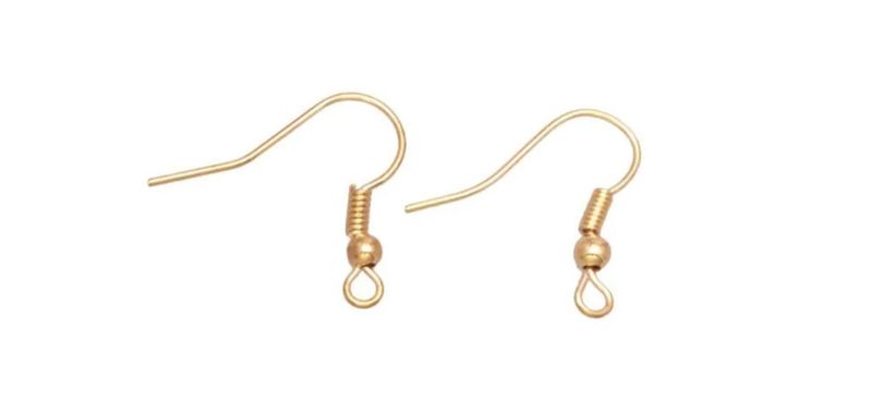 Roestvrij stalen (RVS) stainless steel oorbellen oorhanger Goud, per set