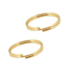 Roestvrij stalen (RVS) Stainless steel onderdelen splitring 10mm Goud, 2 stuks