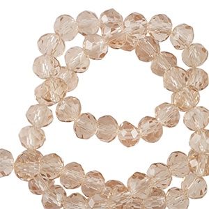 Top Facet kralen 3x2mm disc Amber beige, 30 stuks