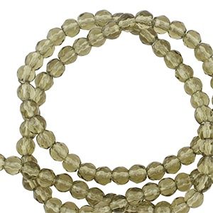 Natuursteen kralen 4mm facet geslepen Olive green,10 stuks