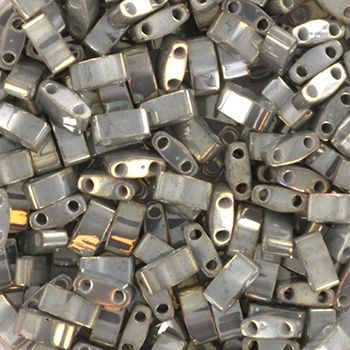Miyuki Half-Tila 5x2,3mm -1865 Opaque Luster Smoke Grey, 15 stuks