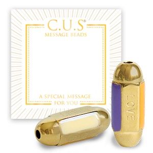 Message bead &quot;love&quot;Goud oranje/paars