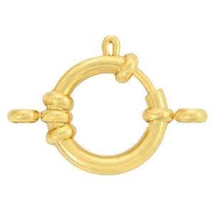 Roestvrij stalen (RVS) Stainless steel boeislot 14mm met oogjes Goud