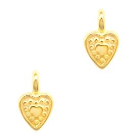Bedel DQ metaal hartje Goud 6x10mm  (nikkelvrij)