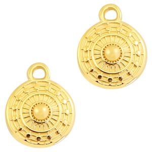 Bedel DQ metaal rond 11x9mm Goud (nikkelvrij)