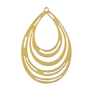 Roestvrij stalen (RVS) Stainless steel bedel bohemian druppel Gold