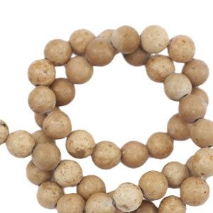 Natuursteen kralen calciet en marmer 4mm Beige, 10 stuks