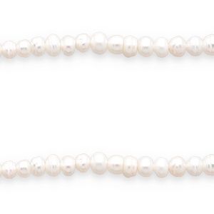 Zoetwaterparels plat rond Natural white 5mm, 5 stuks