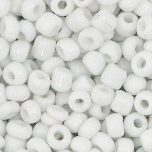 Glaskralen Rocailles 6/0 (4mm) White, 10 gram