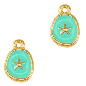 Bedel DQ metaal zeester Goud-veraman blue (nikkelvrij)