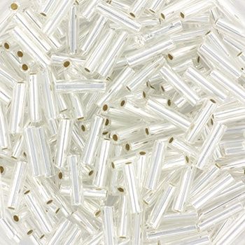 Miyuki Bugles 6mm Silverlined Crystal 2½ gram